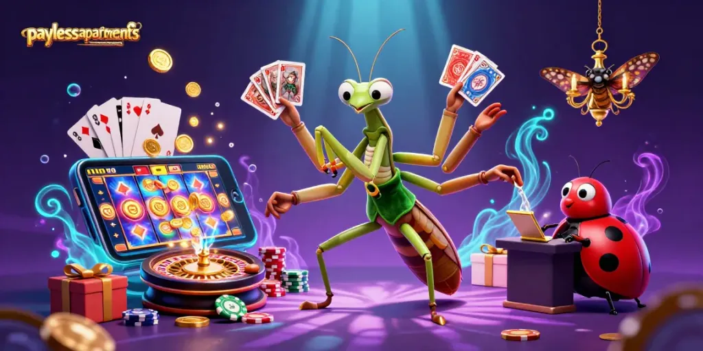 Experience paylessapartments as giant creatures engage in an exciting casino scene with thrilling games and shining rewards.